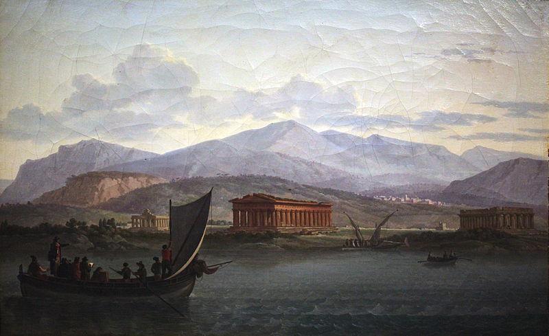 Jean Jacques Francois Taurel Artists closing to Paestum from the sea oil painting image